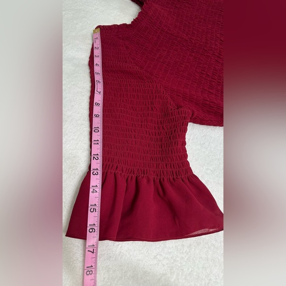 JessaKae Red Ruffled Midi Dress with Flutter Sleeves 100% Polyester - Picture 9 of 13